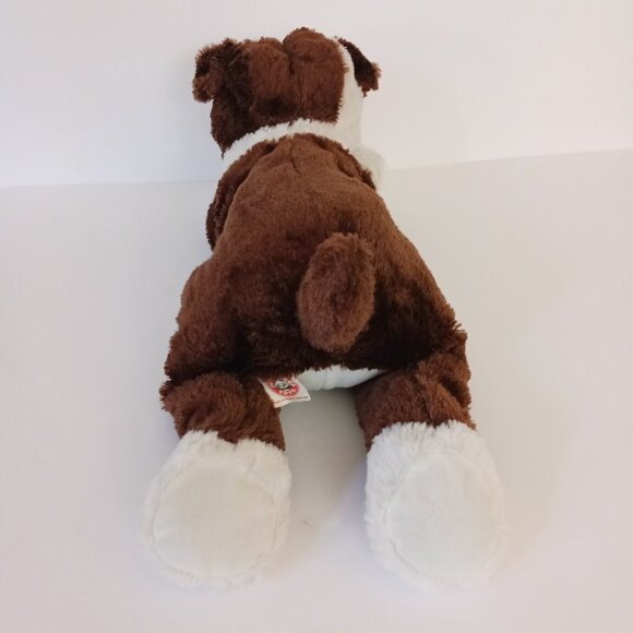 Peek A Boo Toys Bulldog Realistic Puppy Dog Plush 22” Brown White Stuffed Animal - Picture 5 of 9